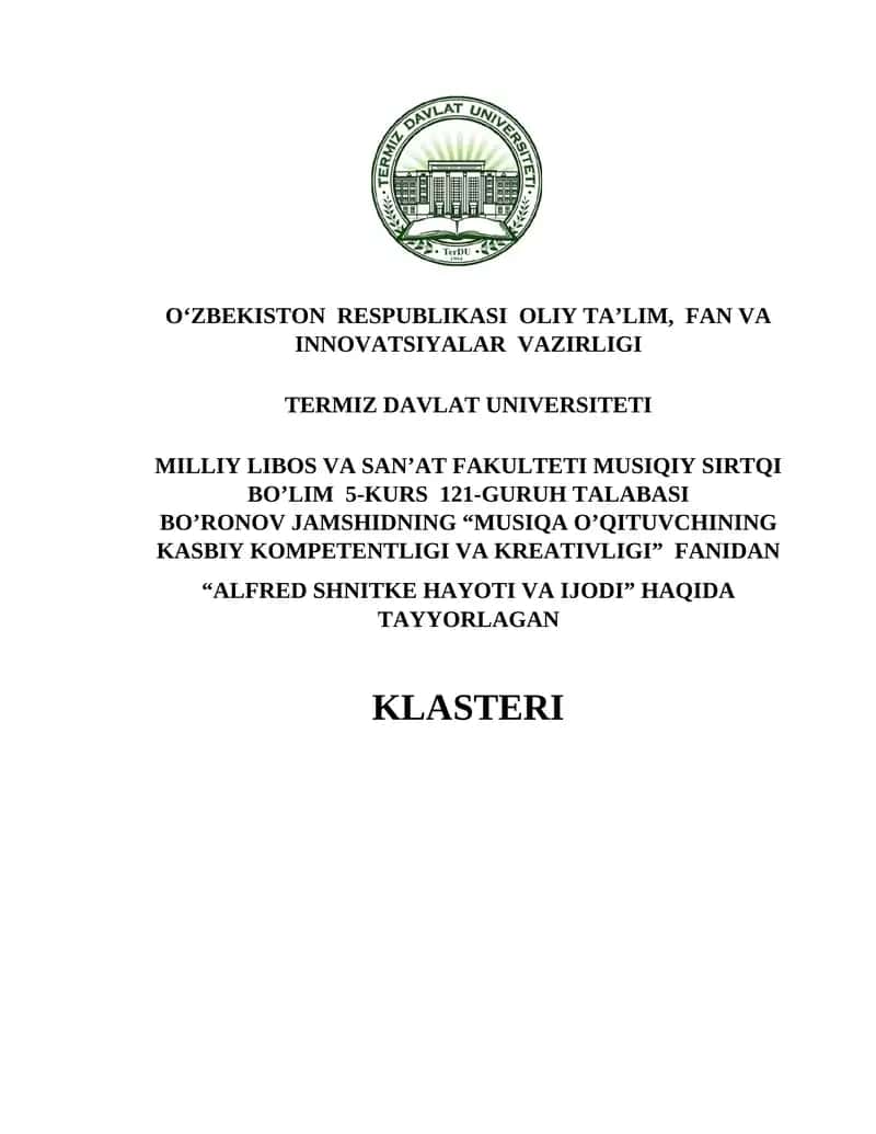 ALFRED SHNITKE HAYOTI VA IJODI 1