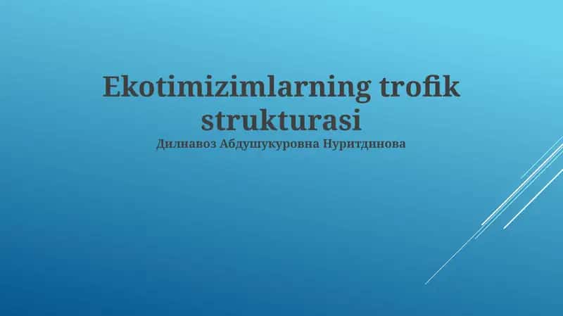 Ekotimizimlarning trofik strukturasi 1