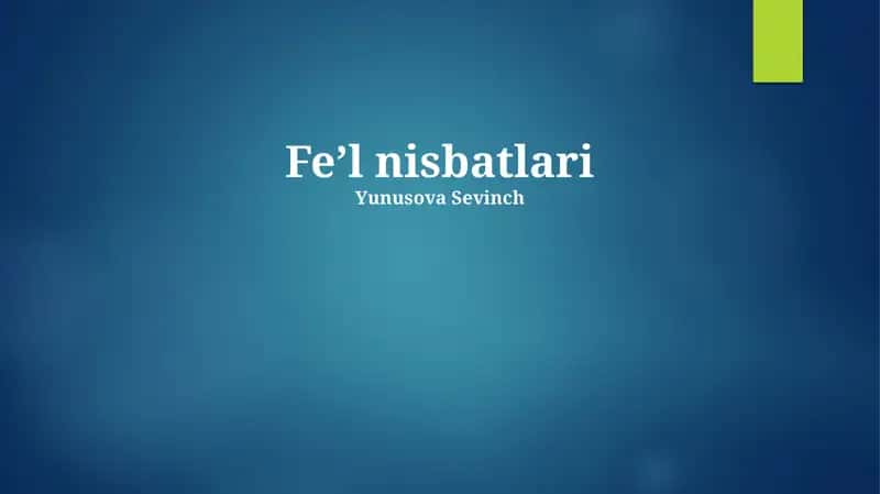 Nisbiy Olmoshlar 1