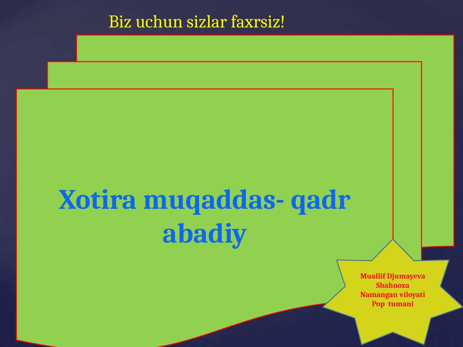 Xotira   muqaddas  -  qadr  abadiy 1