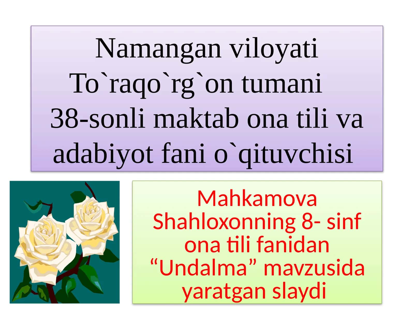 “Undalma” mavzusida yaratgan slayd 1