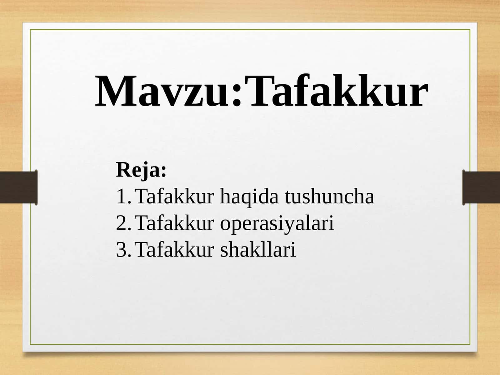 Tafakkur 1