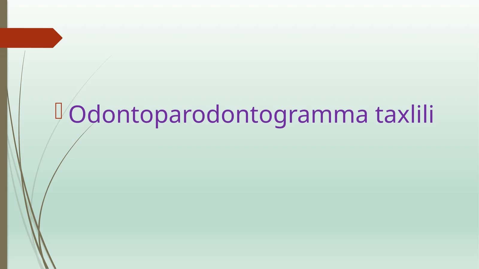 Odontoparodontogramma tahlili 1