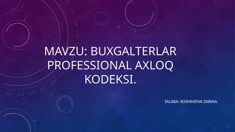 Buxgalterlar professional axloq kodeksi 1