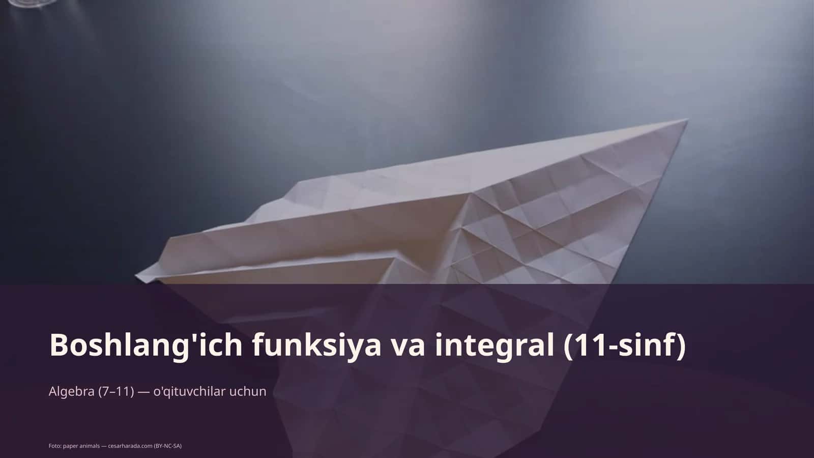 Boshlang'ich funksiya va integral (11-sinf) 1