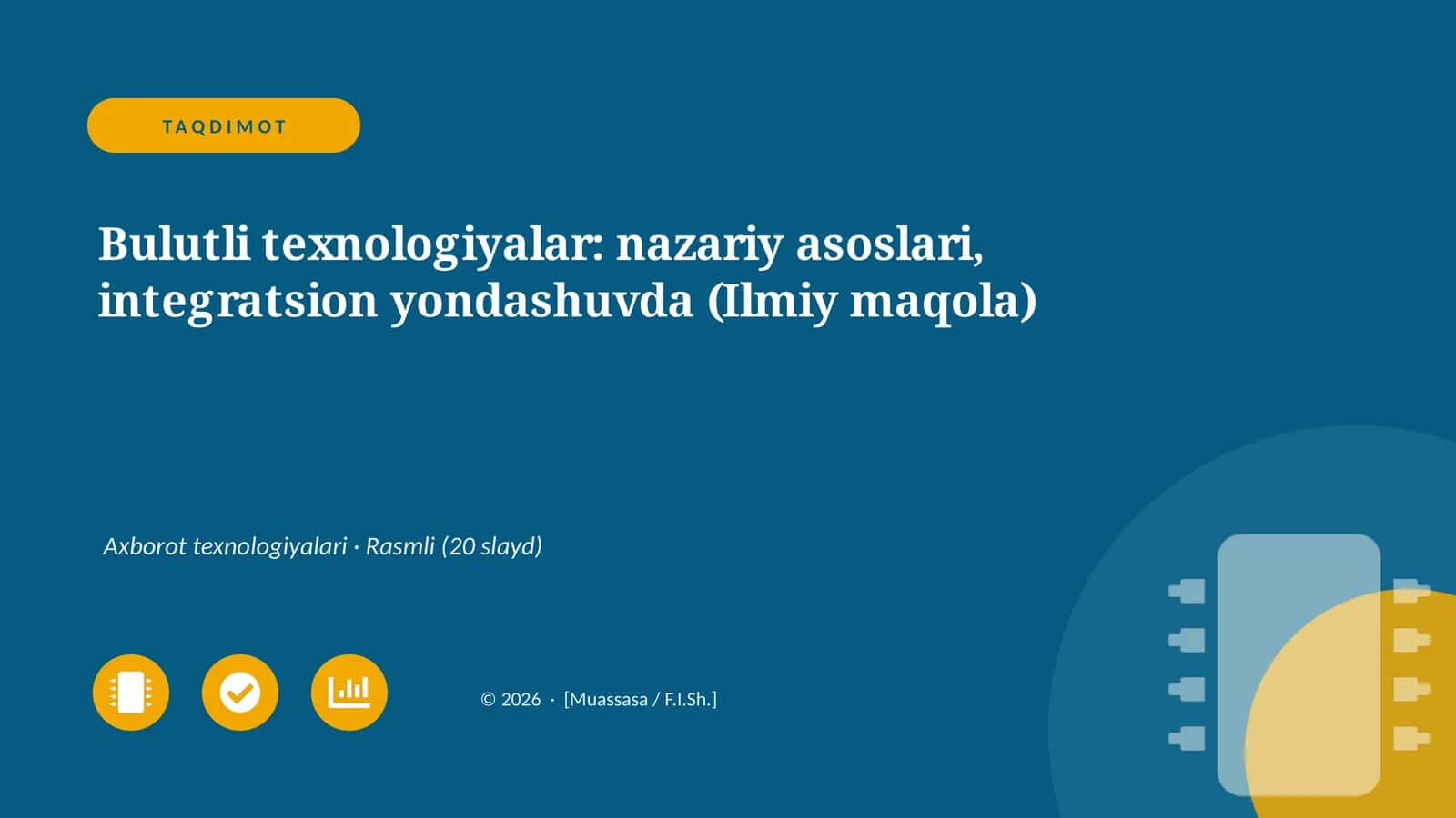 Bulutli texnologiyalar: nazariy asoslari, integratsion yondashuvda (Ilmiy maqola) 1