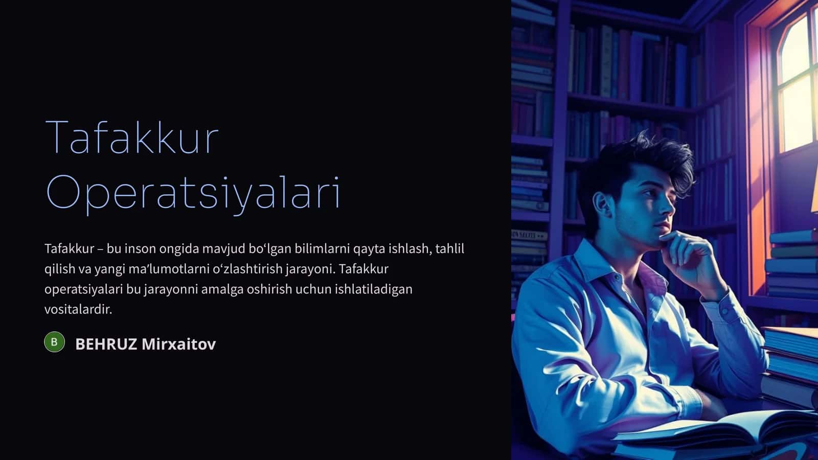 Tafakkur Operatsiyalari 1