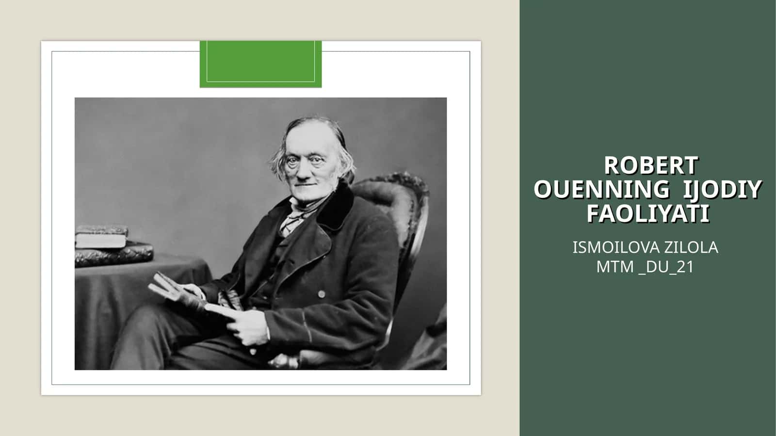 ROBERT OUENNING IJODIY FAOLIYATI 1
