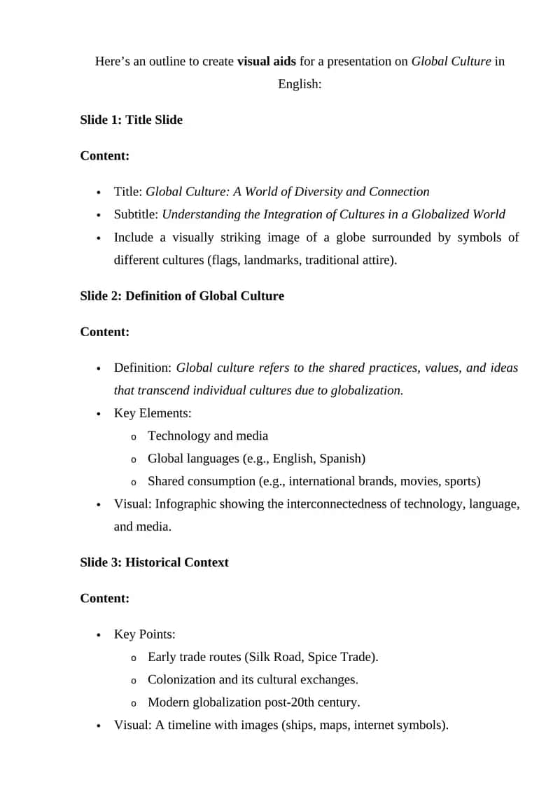 Global Culture Presentation 1