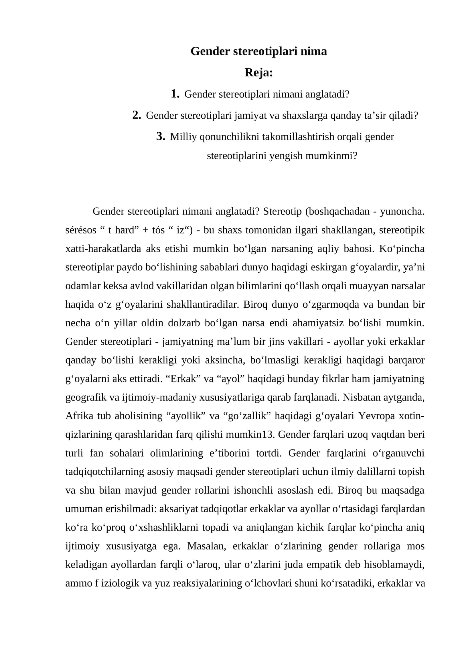 Gender stereotiplari nima 1