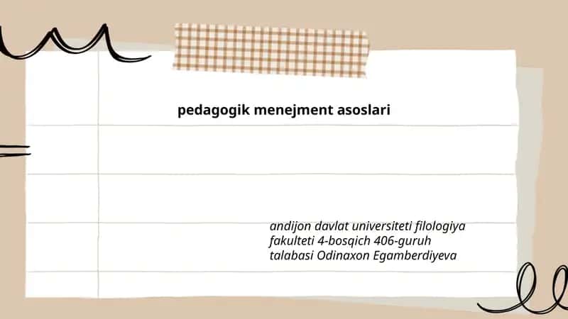 Pedagogik menejment asoslari 1