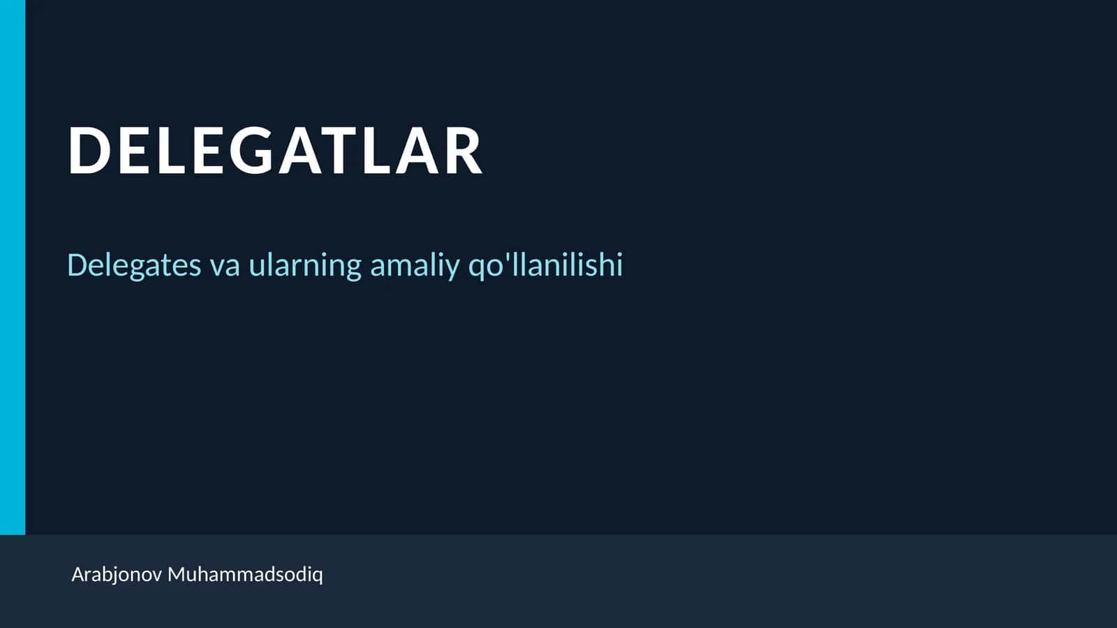 C# deledatlar (delegates) 1