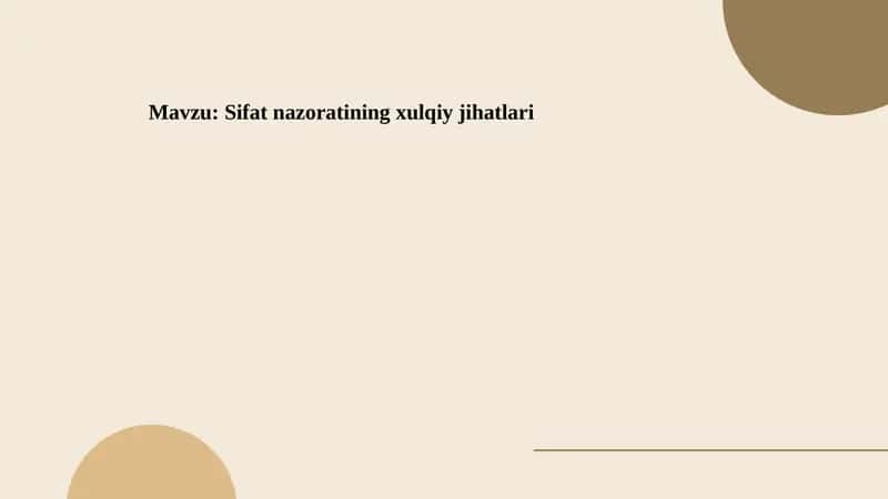 Sifat nazoratining xulqiy jihatlari 1