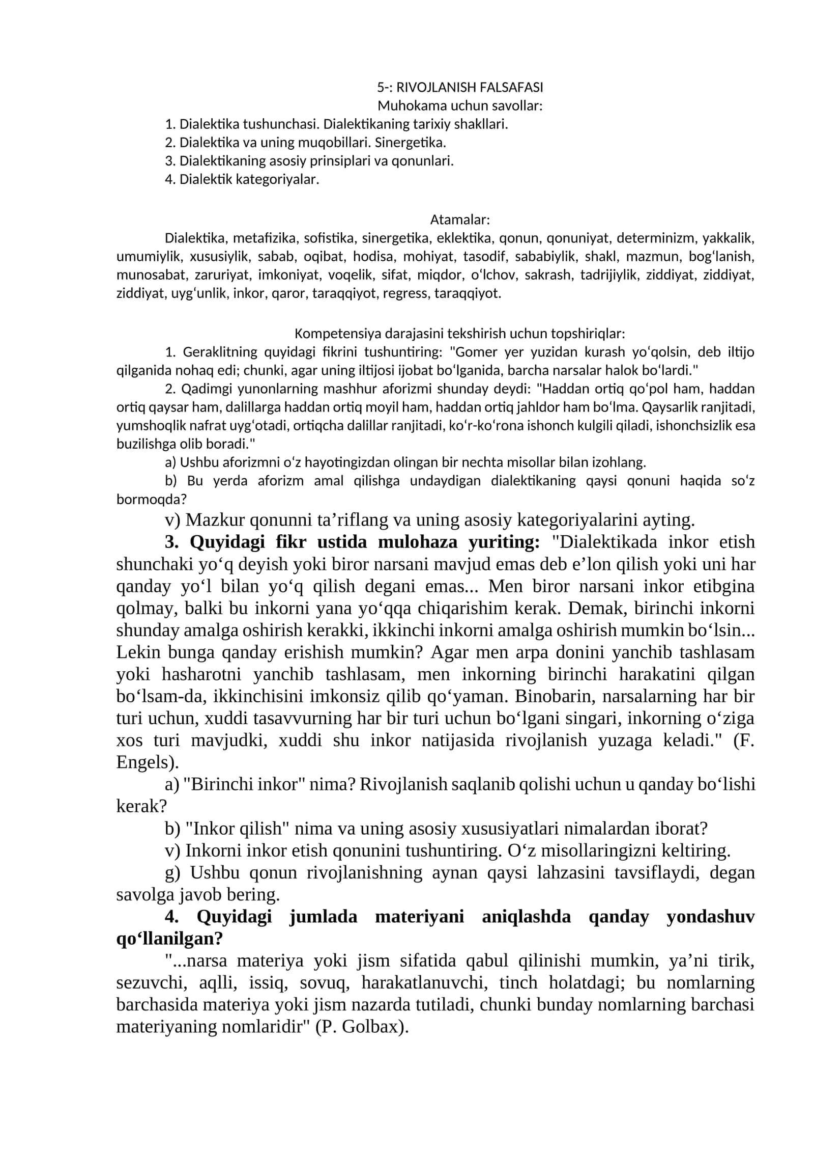 RIVOJLANISH FALSAFASI 1