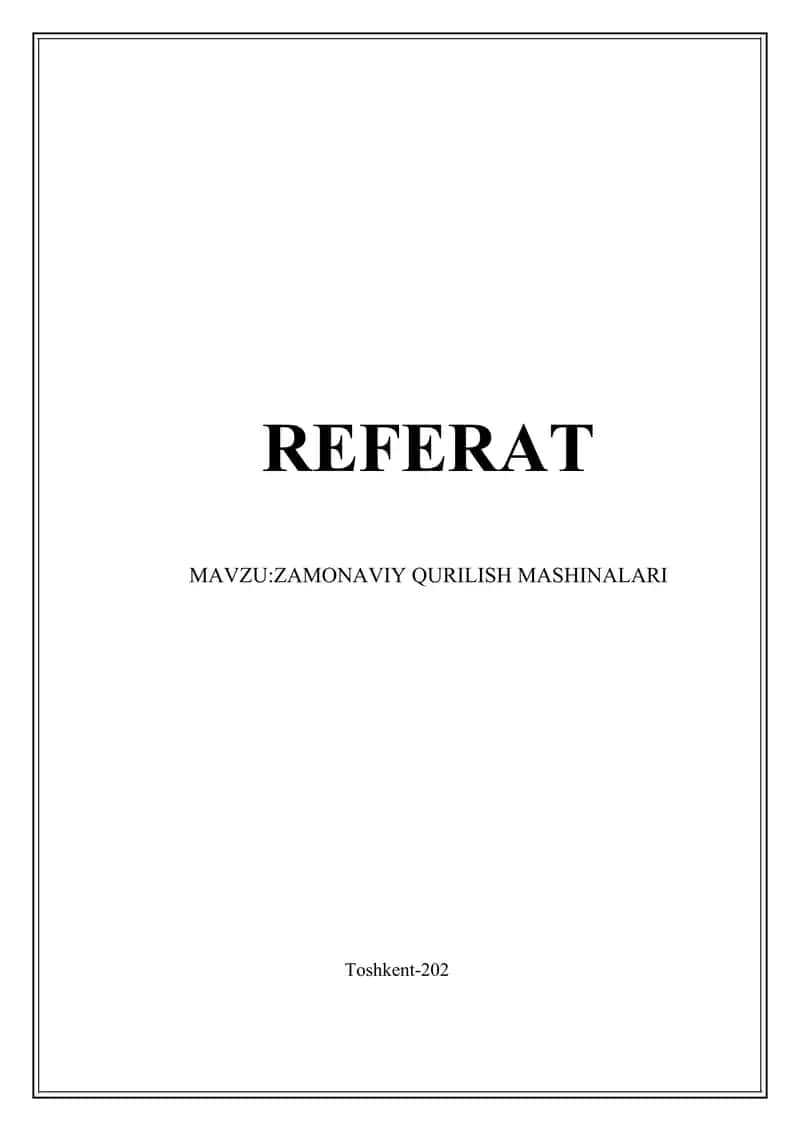 Zamonaviy Qurilish Mashinalari 1