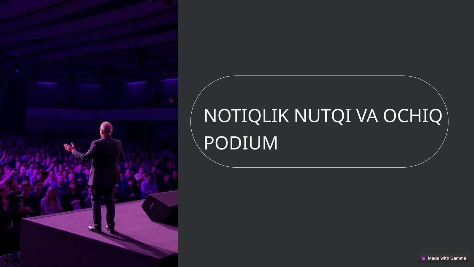 NOTIQLIK NUTQI VA OCHIQ
PODIUM 1