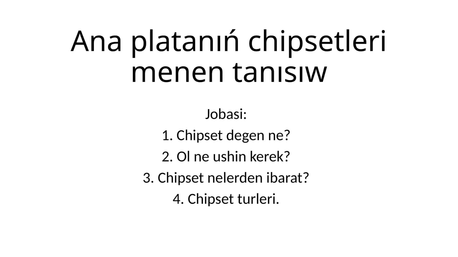 Ana platanıń chipsetleri menen tanısıw 1