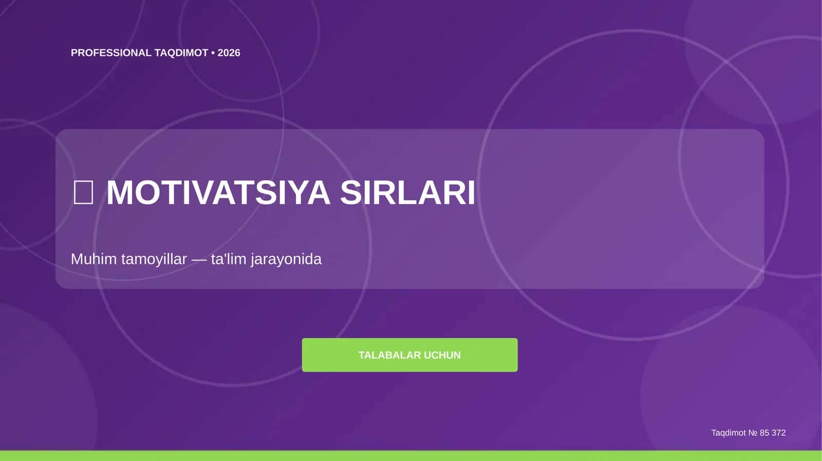 MOTIVATSIYA SIRLARI 1