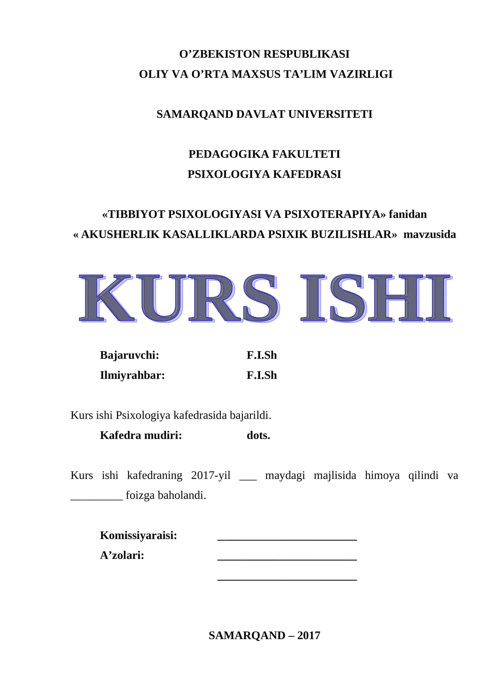 AKUSHERLIK KASALLIKLARDA PSIXIK BUZILISHLAR 1