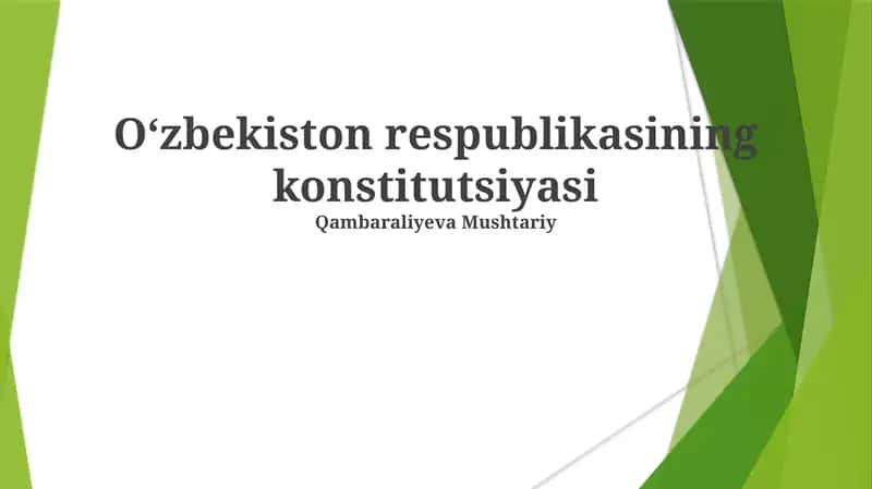 Oʻzbekiston respublikasining konstitutsiyasi 1