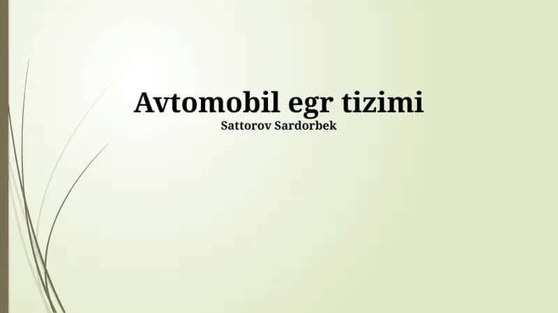Avtomobil egr tizimi 1