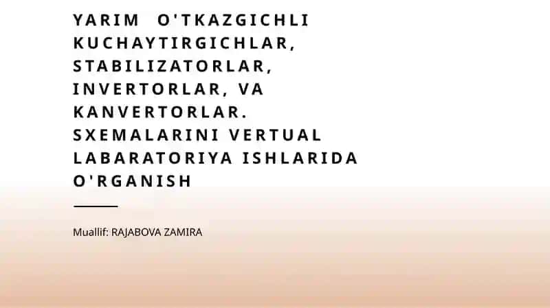 Yarim O'tkazgichli kuchaytirgichlar