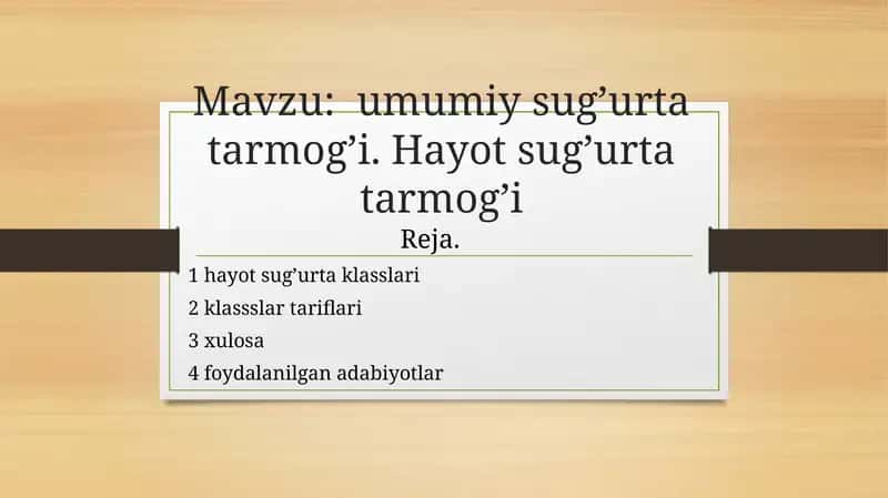 hayot sug’urta tarmog’i 1
