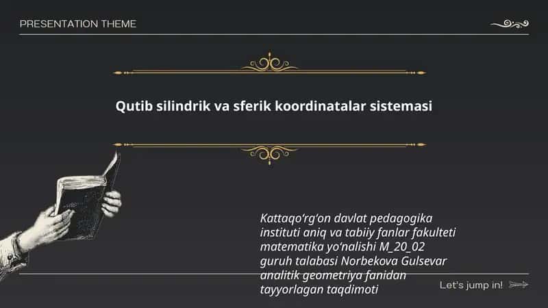 Qutib silindrik va sferik koordinatalar sistemasi 1