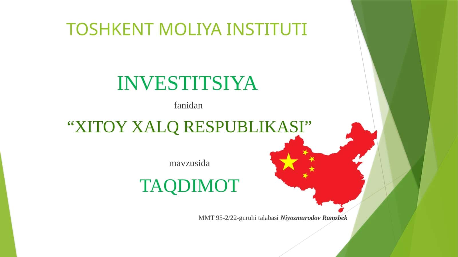 XITOY XALQ RESPUBLIKASI 1
