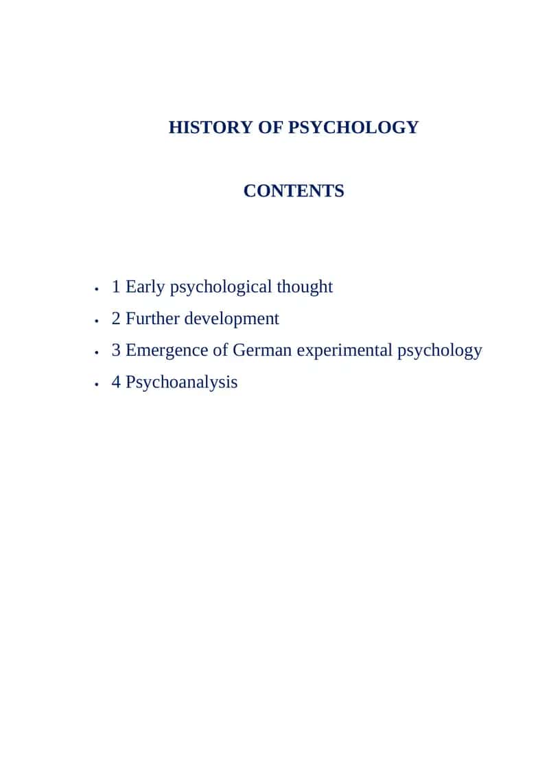 HISTORY OF PSYCHOLOGY 1