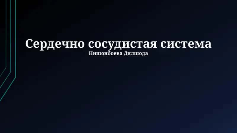 Сердечно сосудистая система 1