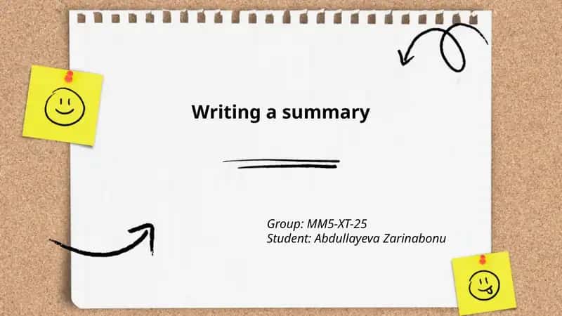 Writing a summary 1