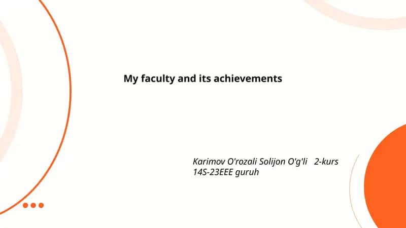 My faculty and its achievements 1