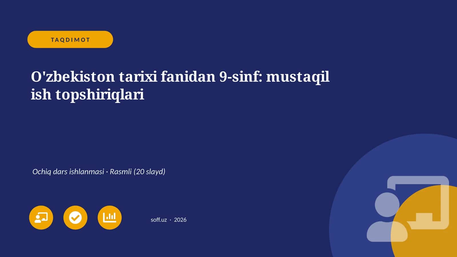 O'zbekiston tarixi fanidan 9-sinf: mustaqil ish topshiriqlari 1