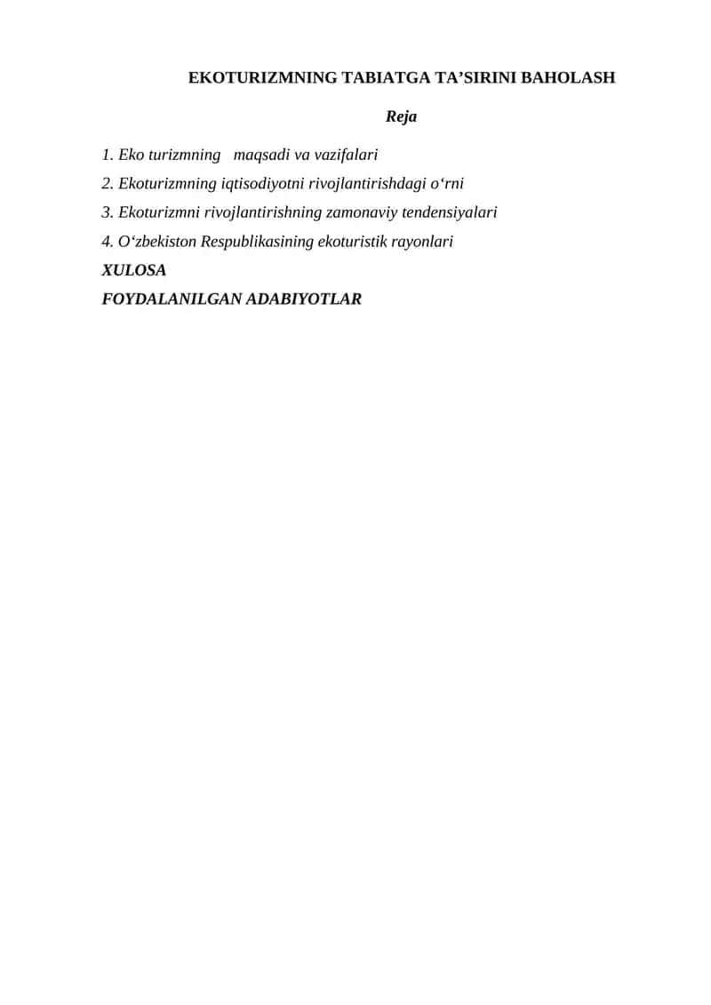 Ekoturizmning Tabiatga Ta'sirini Baholash 1
