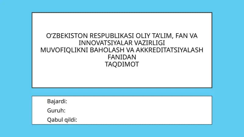 Sinov laboratoriyalarini akkreditatsiyadan oʻtkazish tartibi 1