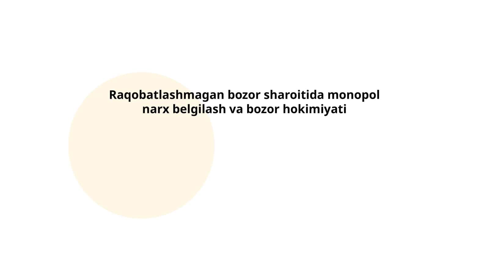 Raqobatlashmagan bozor sharoitida monopol narx belgilash va bozor hokimiyati 1