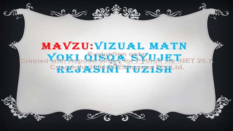 vizual matn yoki qisqa syujet rejasini tuzish 1