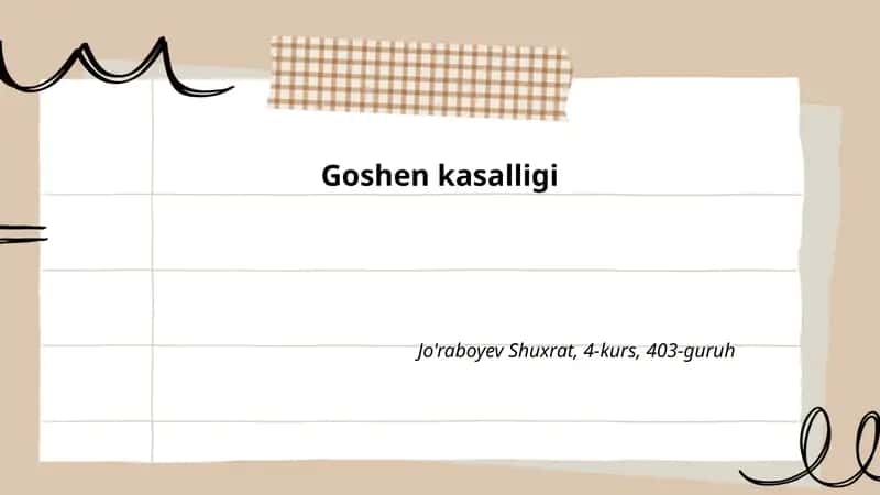 Goshen kasalligi 1