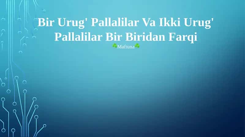 O'simliklarning Tuzilishi 1