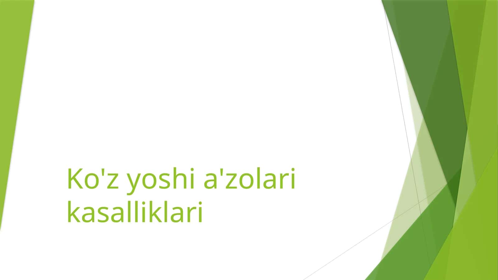 Ko'z yoshi a'zolari kasalliklari 1