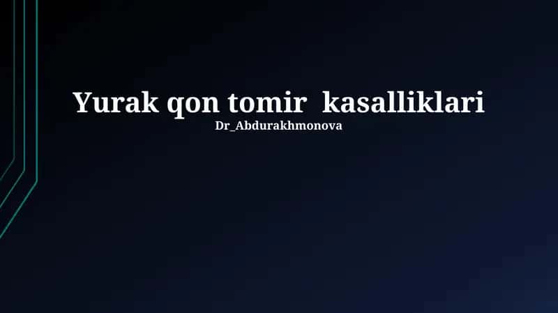 Yurak qon tomir kasalliklari 1