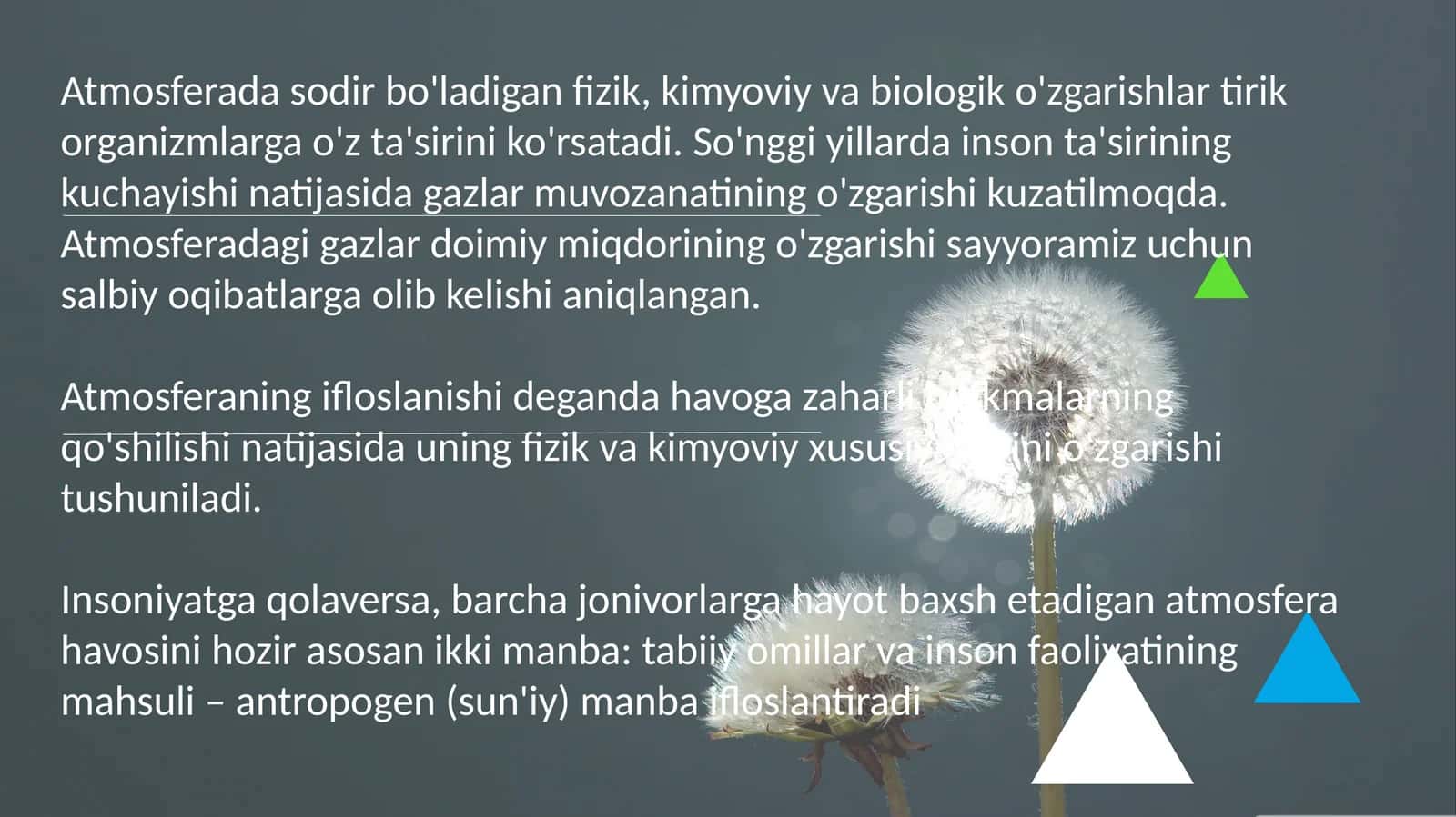 Atmosfera va uning o'zgarishlari 1