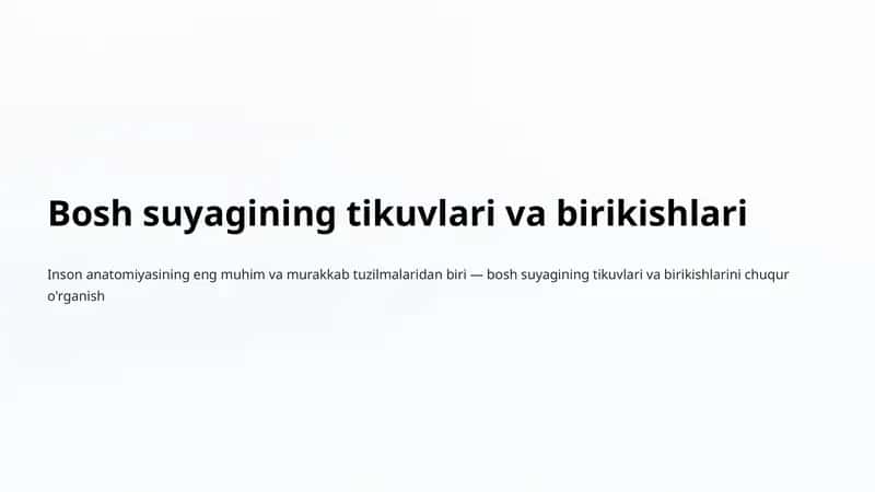 Bosh suyagining tikuvlari va birikishlari 1