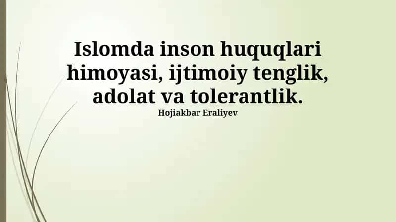 Islomda inson huquqlari va adolat 1