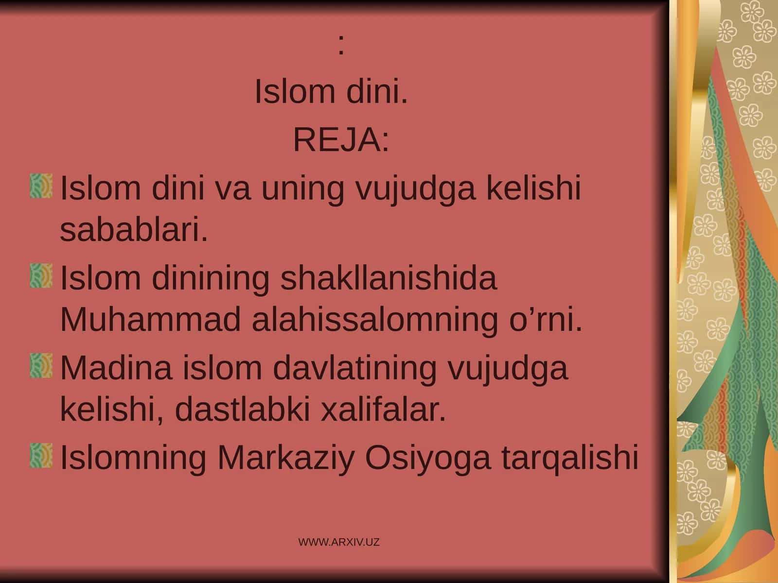 Islom dini va uning vujudga kelishi sabablari 1