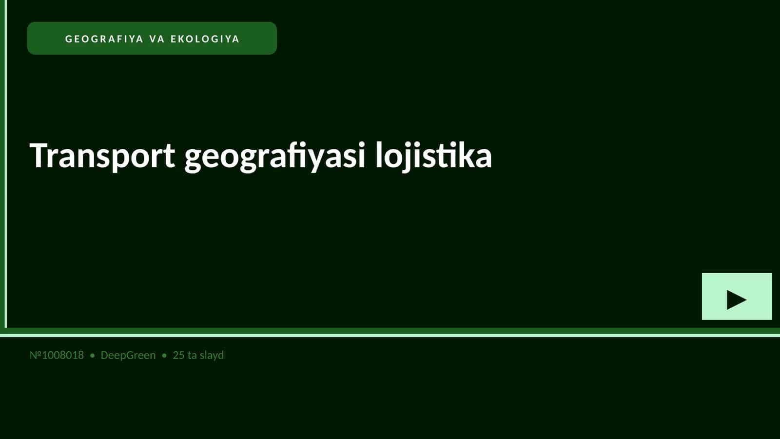 Transport geografiyasi lojistika 1