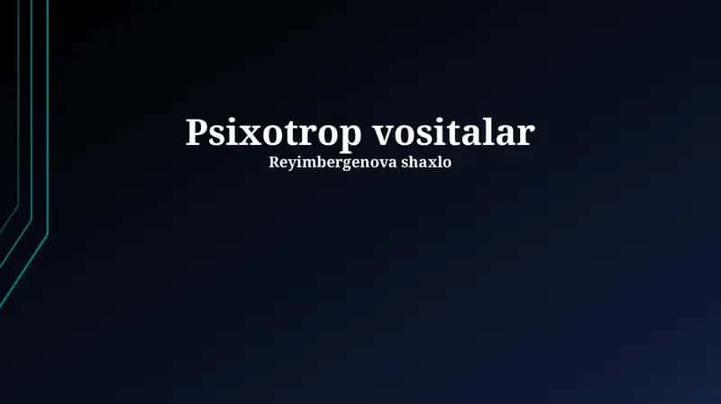 Psixotrop vositalar 1
