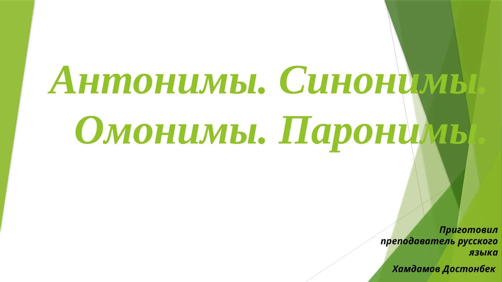 Антонимы. Синонимы. Омонимы. Паронимы 1