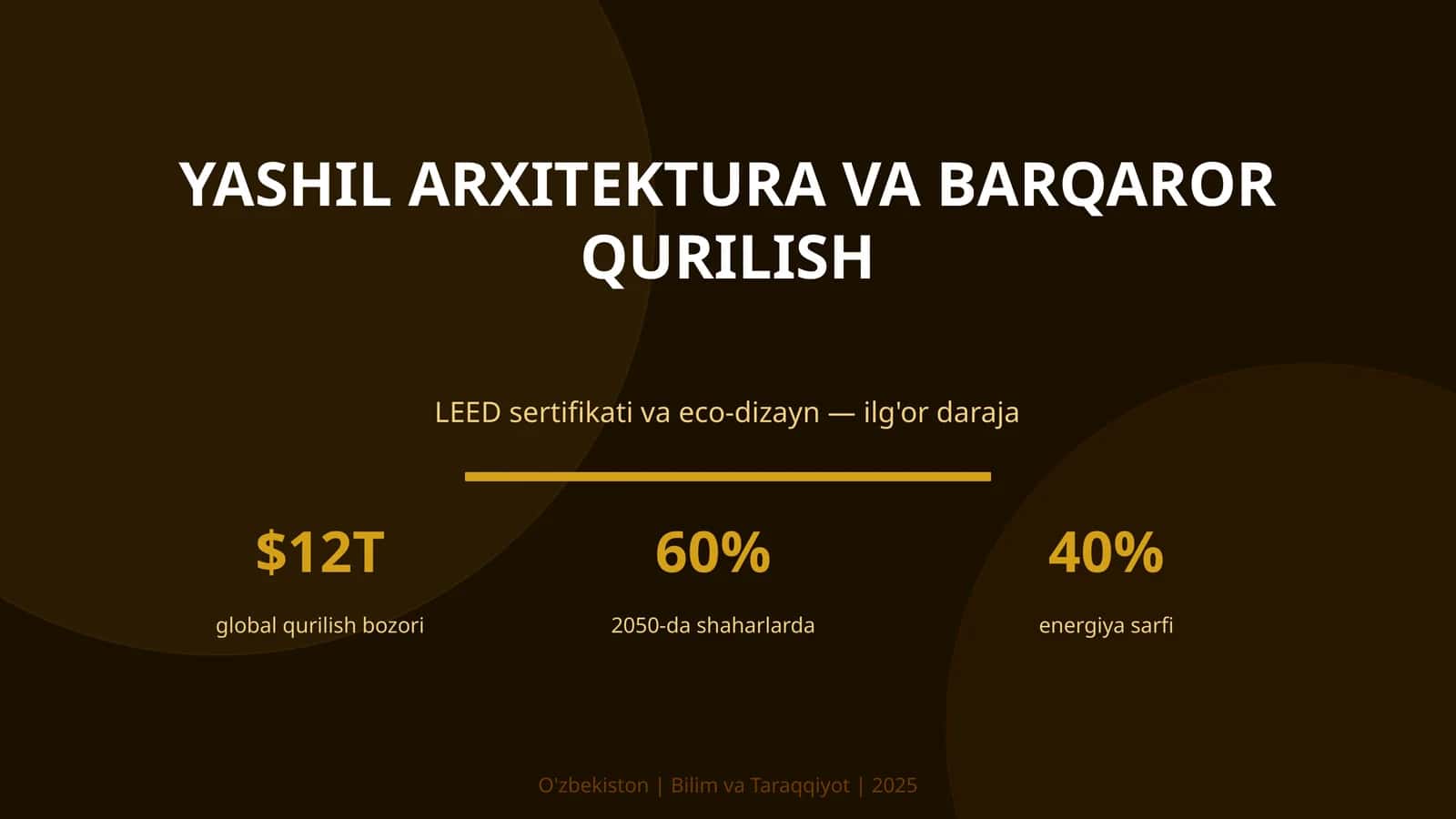 Yashil arxitektura va barqaror qurilish 1
